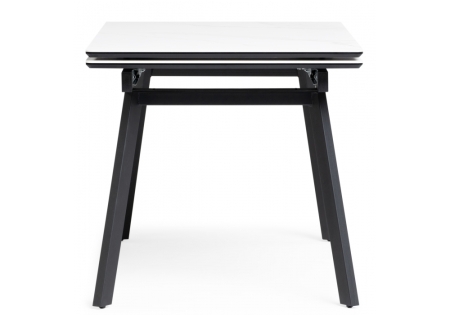 Керамический стол Норман 140(200)х80х75 белый мрамор, черный