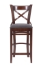 Стул барный "Hugo" темное дерево, серый Стул барный "Hugo" темное дерево, серый