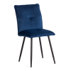 Стул обеденный Sweet синий, велюр и металл, мягкое сиденье, без подлокотников
