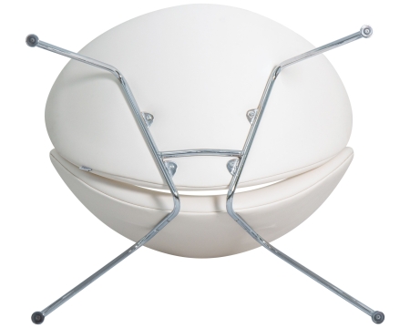 Кресло дизайнерское EMILY белый винил, хромированная сталь