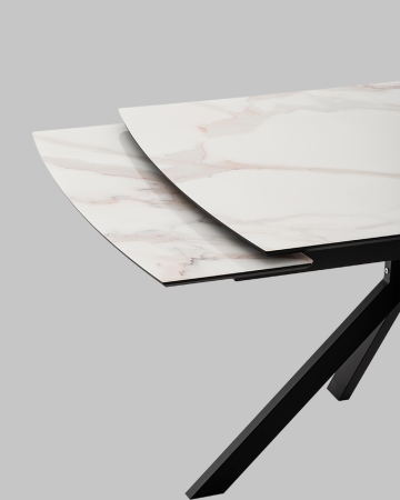 Стол Галац 120*80 см столешница стекло белое