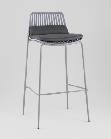 Стул барный Louran с подушкой серый