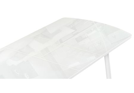 Стеклянный стол Бейкер 120(152)х70х75 белый