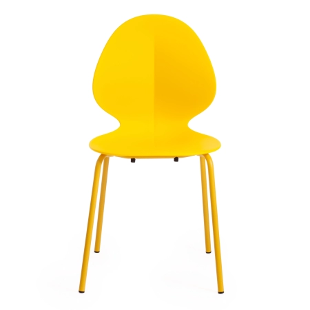 Стул EBAY желтый, металл и пластик, твердое сиденье, без подлокотников