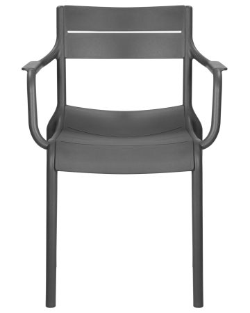 Стул TIM серый, пластик, твердое сиденье, с подлокотниками