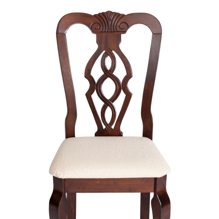 Стул Афродита (Aphrodite) дерево гевея, 46х54х99 см, капучино, ткань кремовая с рисунком (А04)