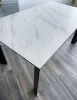 Стол CREMONA 180 KL-99 белый мрамор матовый итальянская керамика, черный каркас