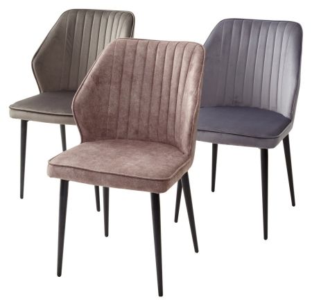 Стул SEATTLE-V серый #27 велюр, черный каркас