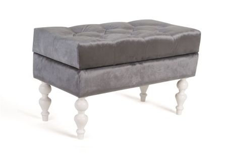 Банкетка Виктория голубовато-розовая с белыми ножками