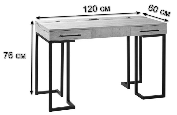 Стол рабочий Loft дуб табак, графит Стол рабочий Loft дуб табак, графит