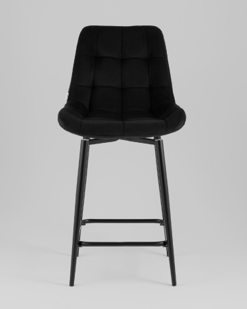 Стул полубарный Флекс с поворотным механизмом  велюр черный