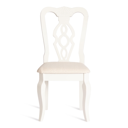 Стул Афродита (Aphrodite) дерево гевея, 46х54х99 см, слоновая кость, ткань кремовая с рисунком