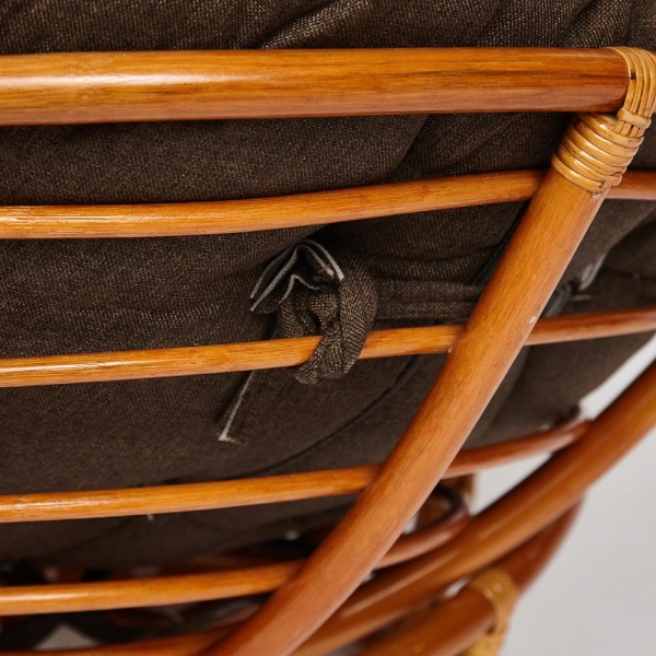 Кресло "PAPASAN" 23/01 W, с подушкой, коньяк, ткань коричневая 3М7-147