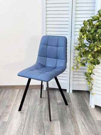 Стул CHILLI-Q SQUARE Oracul 795 синий, экокожа PU, черный каркас
