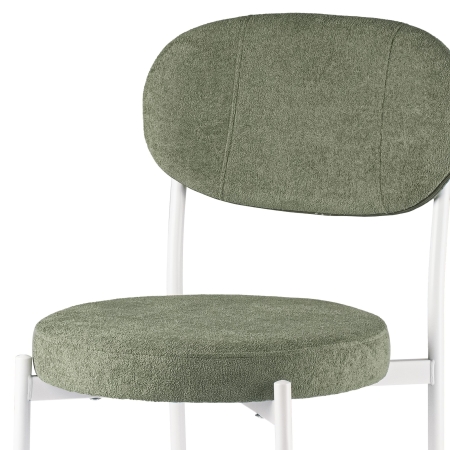 Стул Maso букле зеленый MOSS 615, белые ножки