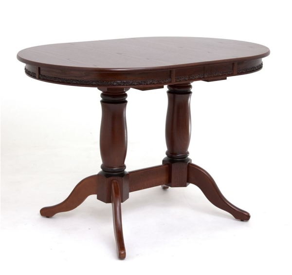 Стол Овал "Милорд" 80х120х160 темный орех + патина черная