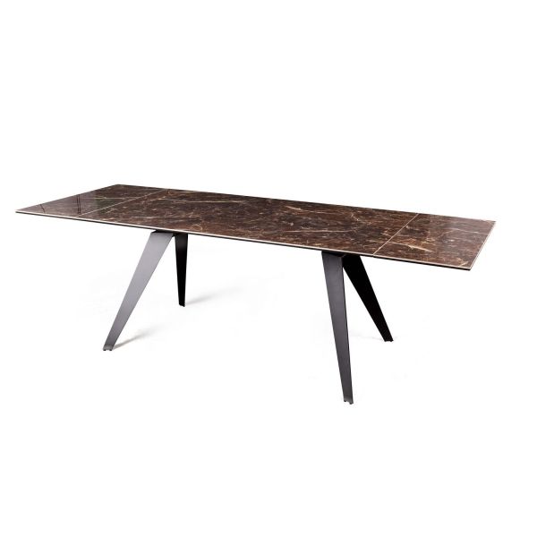 Стол раскладной Grant (160+40+40), мрамор испанская керамика черный