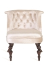 Деревянное кресло Бархат бежевое с темными ножками
