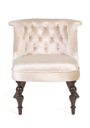 Деревянное кресло Бархат бежевое с темными ножками