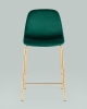 Стул полубарный Валенсия SN ткань зеленый золотые ножки