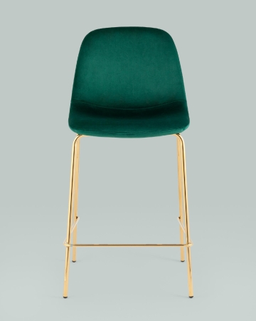 Стул полубарный Валенсия SN ткань зеленый золотые ножки
