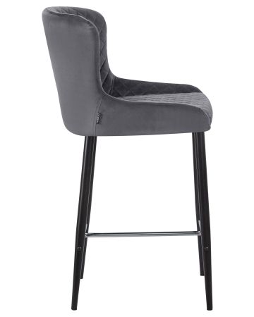 Стул полубарный CHRISTIAN'65 черные ножки, темно-серый велюр V108-91