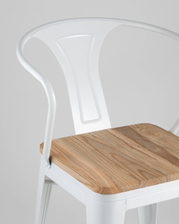 Стул TOLIX ARM WOOD с подлокотниками белый Стул TOLIX ARM WOOD с подлокотниками белый