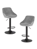 Набор 2 шт Стул барный LOGAN BLACK, серый велюр (MJ9-75)