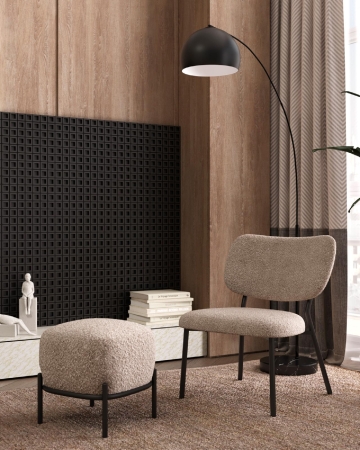 Кресло лаунж Jamie серый