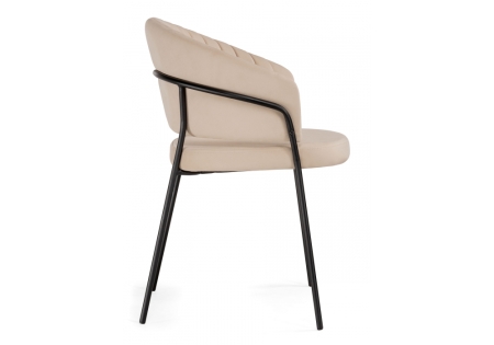 Стул на металлокаркасе Лео бежевый brandy light 2, черный