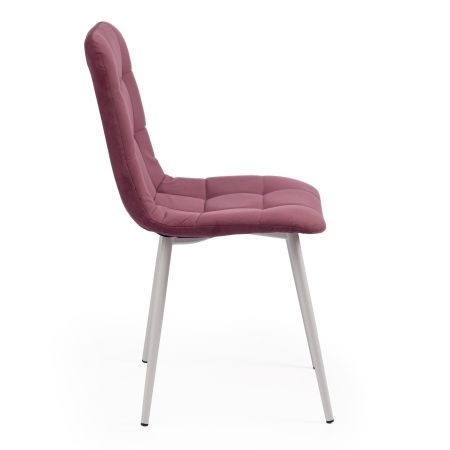 Стул CHILLY MAX велюр и металл, 45х59х88 см, сливовый 16, белый