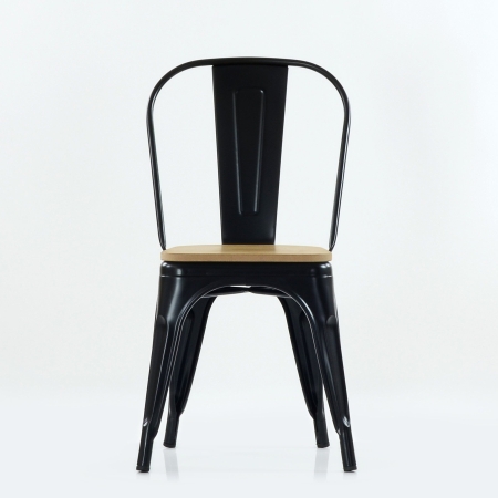 Стул Tolix style Wood черный Стул Tolix style Wood черный