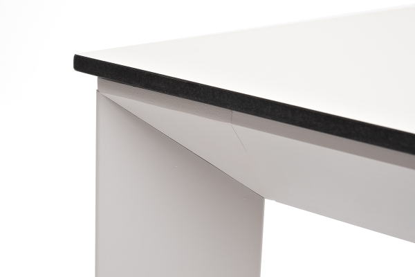 "Венето" обеденный стол из HPL 90х90 см, цвет молочный, каркас белый