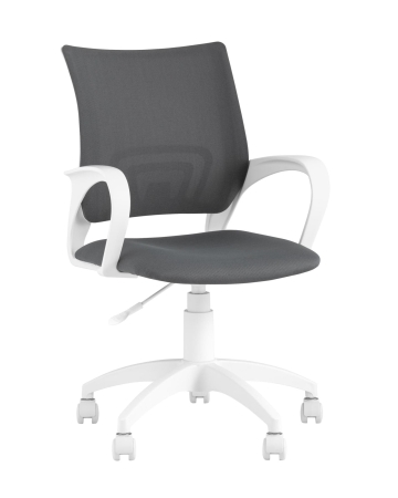 Кресло офисное ST-BASIC-W TopChairs серая ткань крестовина белый пластик