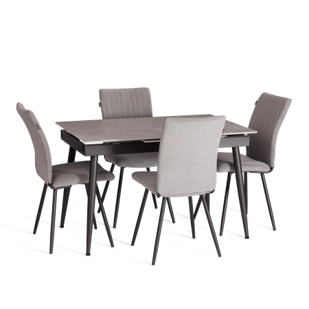 Стол обеденный Balmoral/Балморал светло-серый и черный