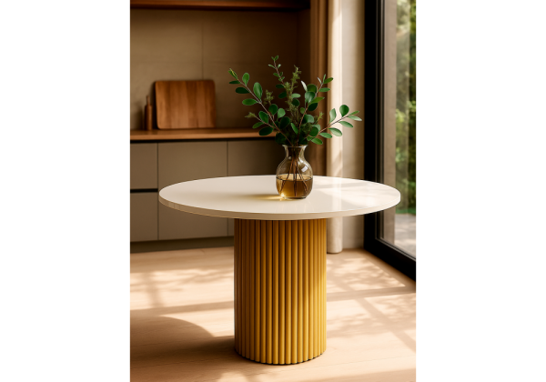 Стол деревянный Барел 90 белый, золото Стол деревянный Барел 90 белый, золото