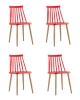 Стул Морган пластиковый красный 4 шт.