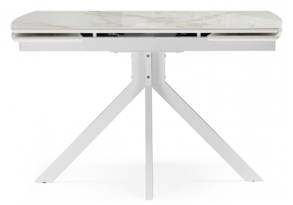 Керамический стол Комильфо 120(180)x80 белая шагрень, белый Керамический стол Комильфо 120(180)x80 белая шагрень, белый