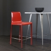 Полубарный стул Barrie кожа ретро красный