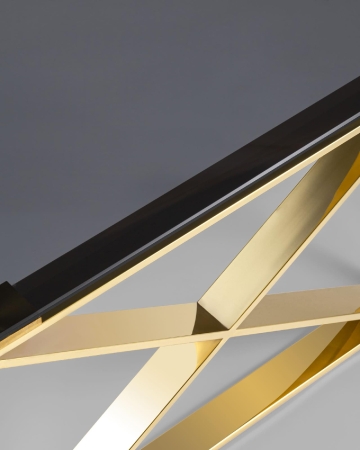 Журнальный стол 120*60 КРОСС золото стекло дым