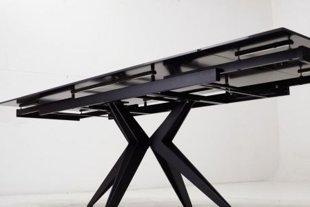 Стол FORIO 160 MATT BLACK MARBLE SINTERED STONE, BLACK