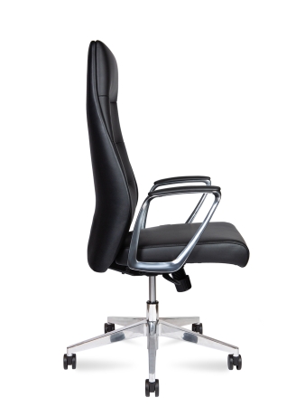 Кресло офисное Nancy черный, экокожа и металл, мягкое сиденье, с подлокотниками
