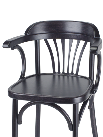 Деревянный стул Венский венге с твердым сиденьем с дугами назад