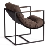 Кресло Charli коричневый, ткань и металл, мягкое сиденье, с подлокотниками