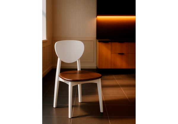 Стул деревянный Окава белый, миланский орех Стул деревянный Окава белый, миланский орех