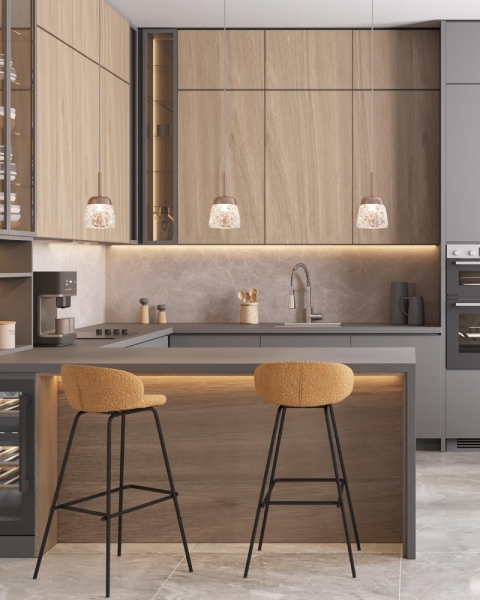 Стул барный Nita букле охра Стул барный Nita букле охра