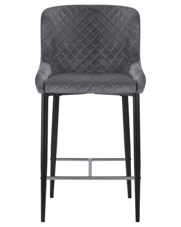 Стул полубарный CHRISTIAN'65 черные ножки, темно-серый велюр V108-91