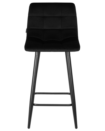 Набор 2 шт Стул полубарный OLIVIA, черные матовые ножки, черный велюр (108-77)