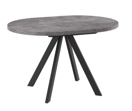 Стол круглый раздвижной "RONDO-90" дымчатая керамика, черный 90/125