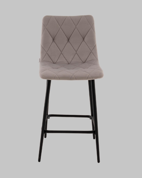 Стул полубарный Одди Diamond велюр светло-серый